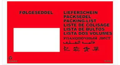 Docustick Lieferscheintasche mit Aufdruck 10 Sprachen C65 225 mm x 122 mm